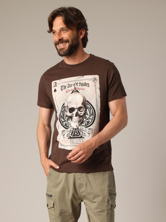 T-shirt à manches courtes ace marron foncé homme - Deeluxe