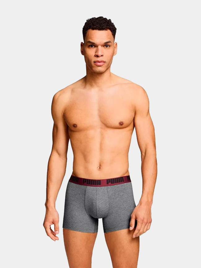 Pack de 2 boxers everyday basic bordeaux et noir homme - Puma