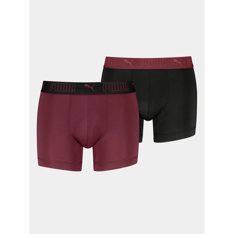Pack de 2 boxers sport microfibre bordeaux et noir homme - Puma