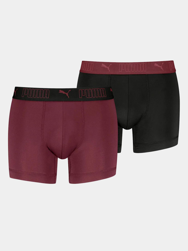 Pack de 2 boxers sport microfibre bordeaux et noir homme - Puma