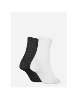 Pack de 2 paires de chaussettes brillantes noir et blanc femme - Puma