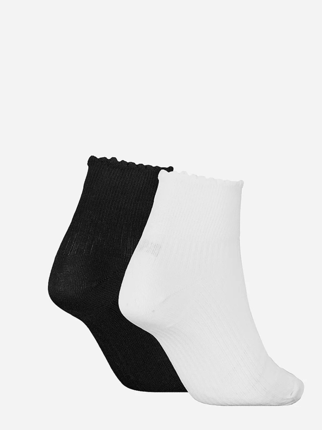 Pack de 2 paires de chaussettes scallop edge blanc et noir femme - Puma