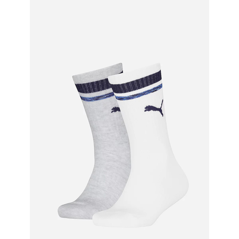 Pack de 2 paires de chaussettes heritage stripe blanc garçon - Puma