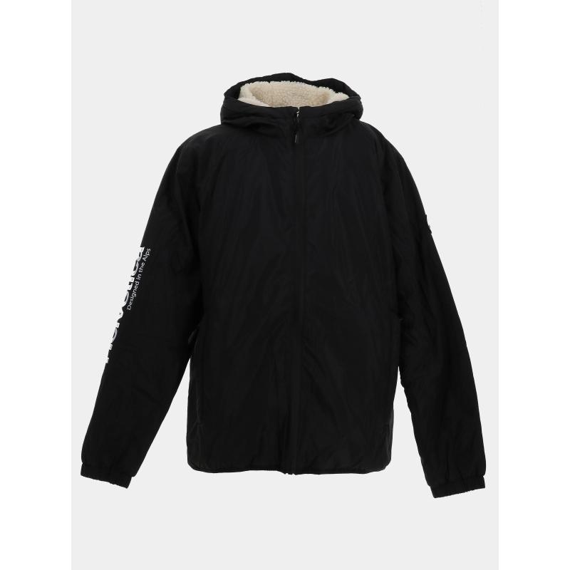 Blouson coupe-vent capuche sherpa knils noir garçon - Helvetica