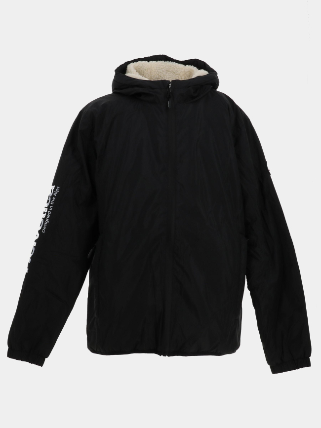 Blouson coupe-vent capuche sherpa knils noir garçon - Helvetica