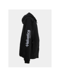 Blouson coupe-vent capuche sherpa knils noir garçon - Helvetica