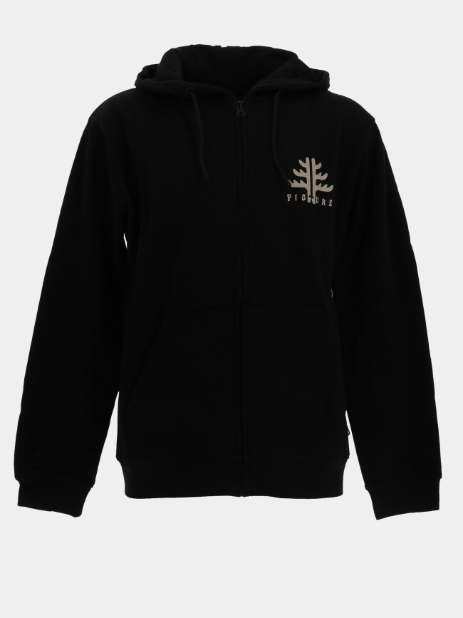 Sweat à capuche zippé ouvea noir homme - Picture