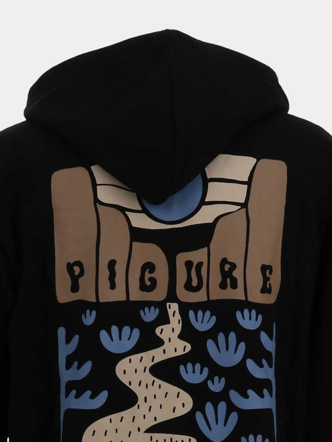 Sweat à capuche zippé ouvea noir homme - Picture