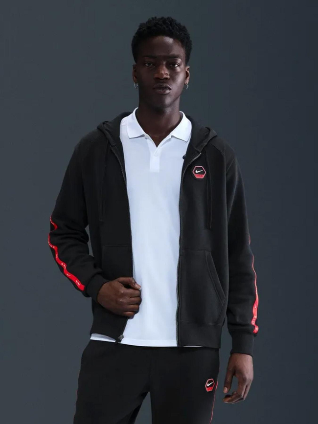 Sweat à capuche zippé nsw cs noir et rouge homme - Nike