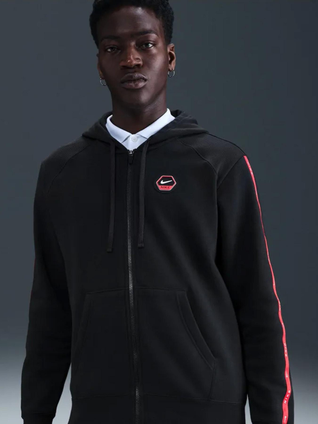 Sweat à capuche zippé nsw cs noir et rouge homme - Nike