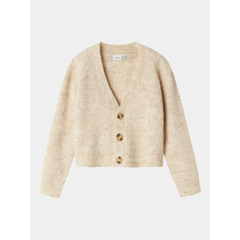 Cardigan court en maille nkfholly beige fille - Name It