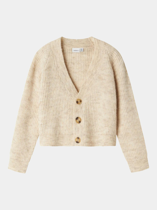 Cardigan court en maille nkfholly beige fille - Name It