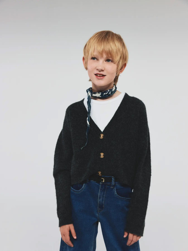 Cardigan court en maille nkfholly gris fille - Name It