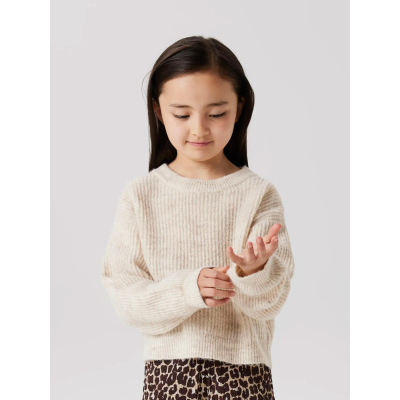 Pull en maille court boxy nkfholly beige fille - Name It