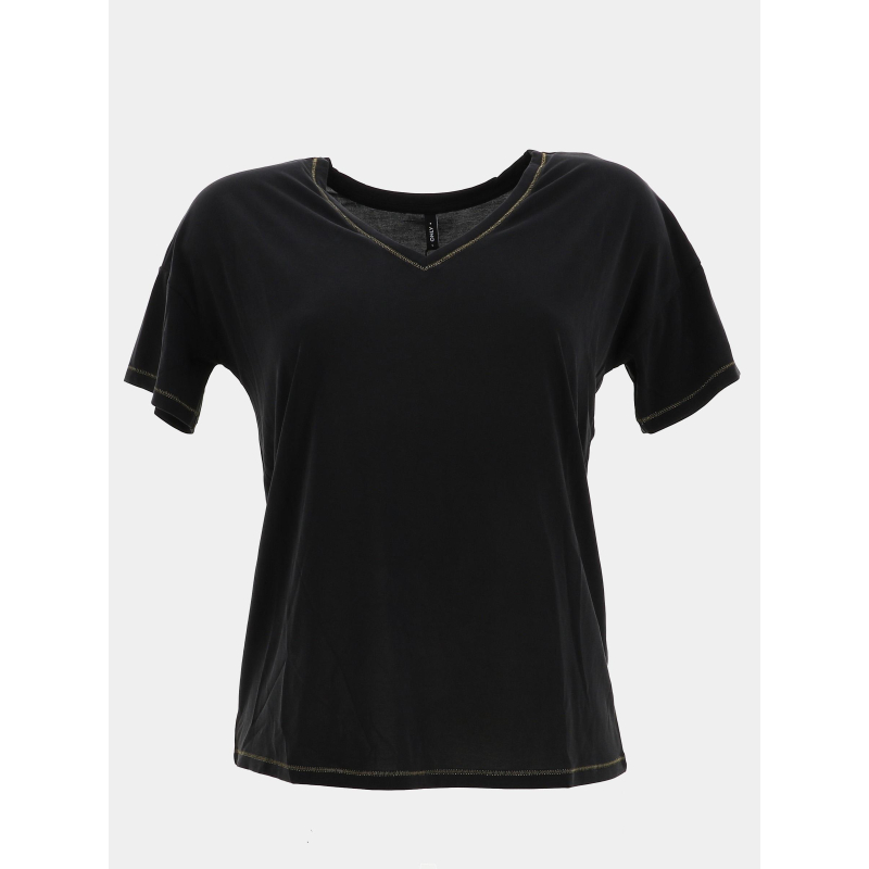 T-shirt col v free life noir femme - Only