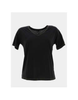 T-shirt col v free life noir femme - Only