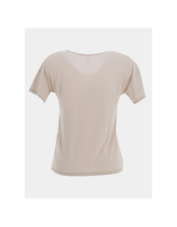 T-shirt col v doré free life beige femme - Only