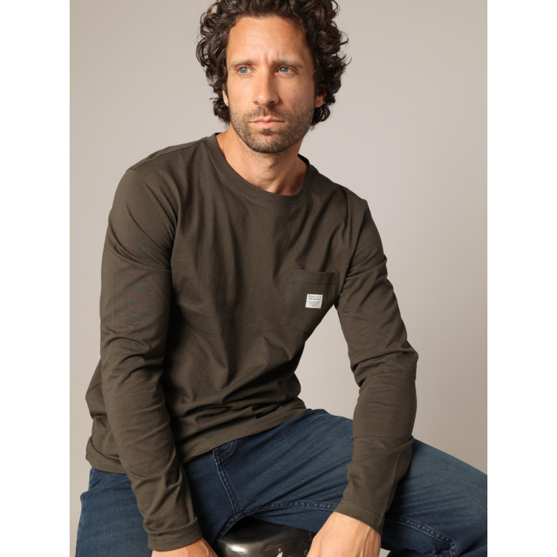 T-shirt à manches longues bump kaki homme - Deeluxe