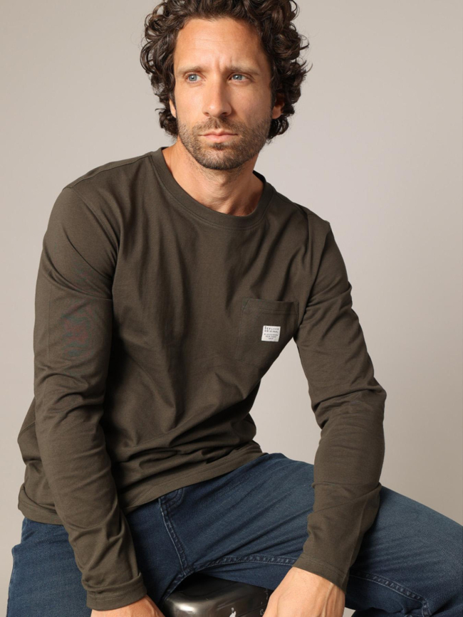T-shirt à manches longues bump kaki homme - Deeluxe
