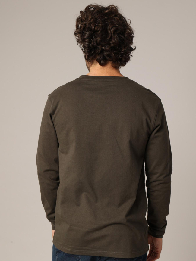 T-shirt à manches longues bump kaki homme - Deeluxe