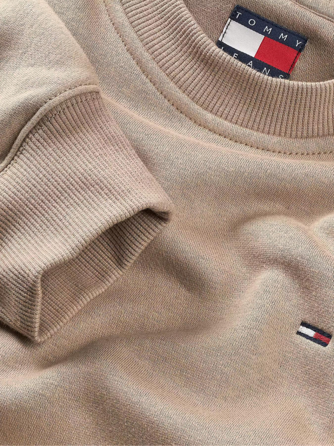 Sweat en molleton brossé marron homme - Tommy Jeans