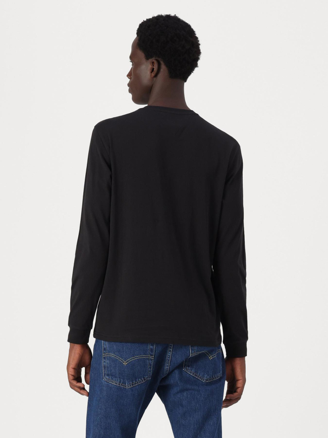T-shirt à manches longues et logo linéaire noir homme - Tommy Jeans