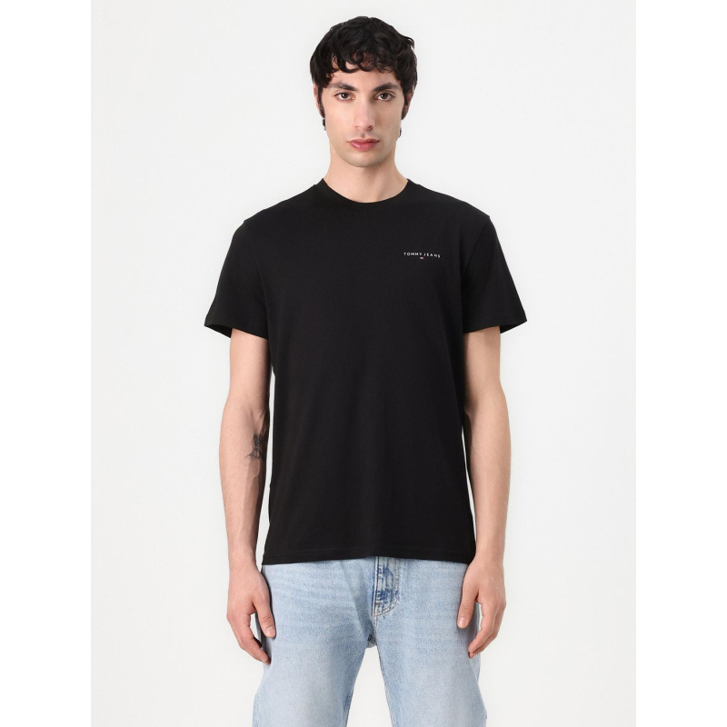 T-shirt ajusté à logo linéaire noir homme - Tommy Jeans