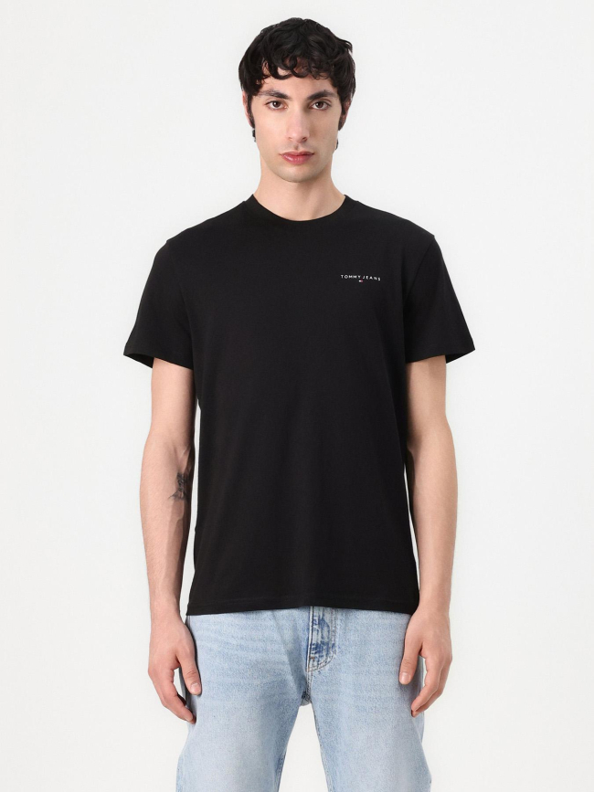 T-shirt ajusté à logo linéaire noir homme - Tommy Jeans