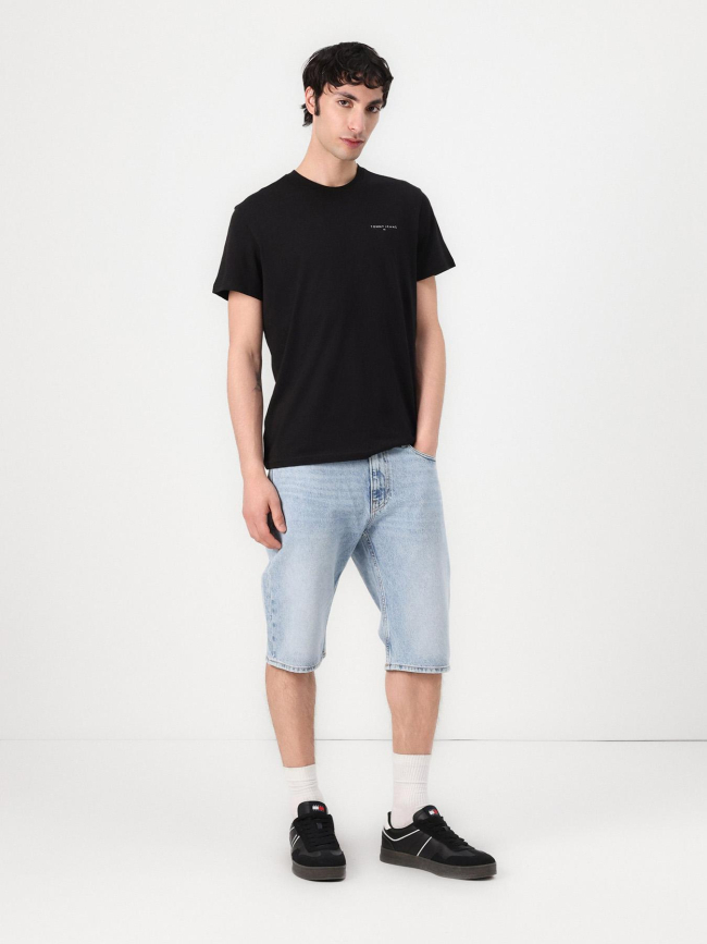 T-shirt ajusté à logo linéaire noir homme - Tommy Jeans