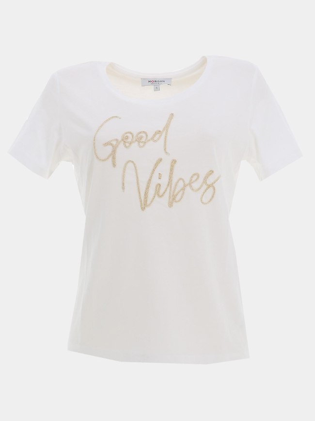 T-shirt à manches courtes dgood blanc femme - Morgan