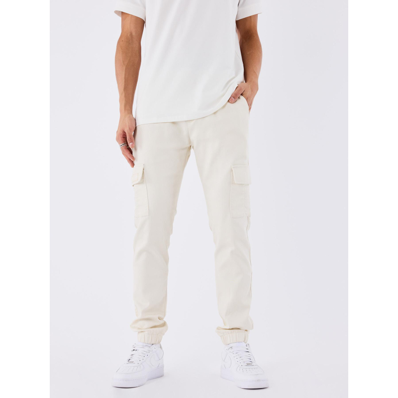 Pantalon cargo à taille élastique blanc homme - Asics