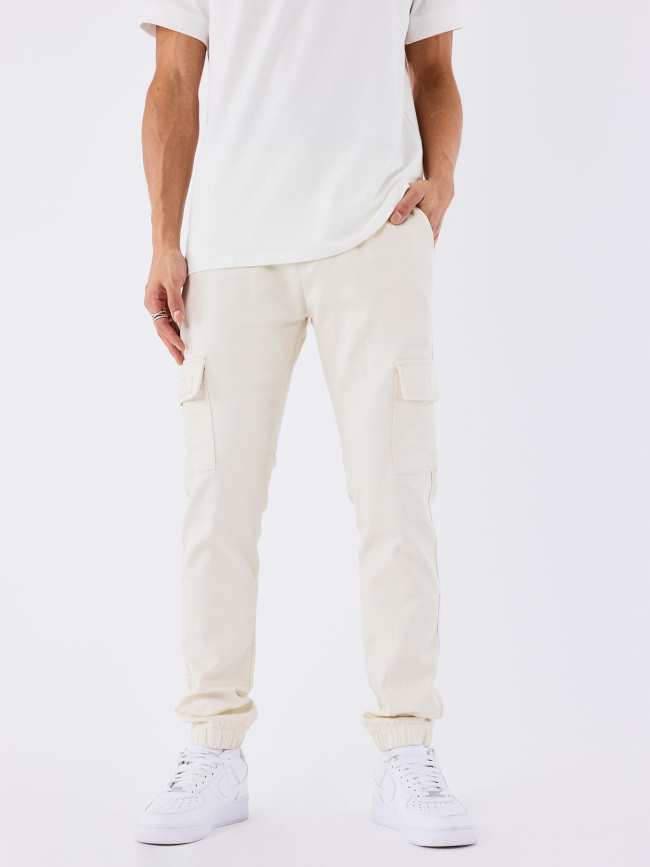 Pantalon cargo à taille élastique blanc homme - Asics