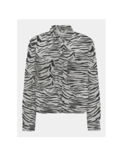 Chemise en jean zébré oversize onlcassie gris femme - Only
