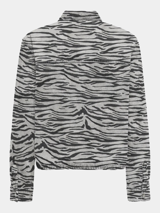 Chemise en jean zébré oversize onlcassie gris femme - Only