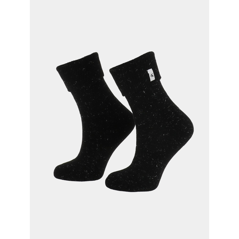 Paire de chaussettes hautes brillantes home noir femme - Calvin Klein