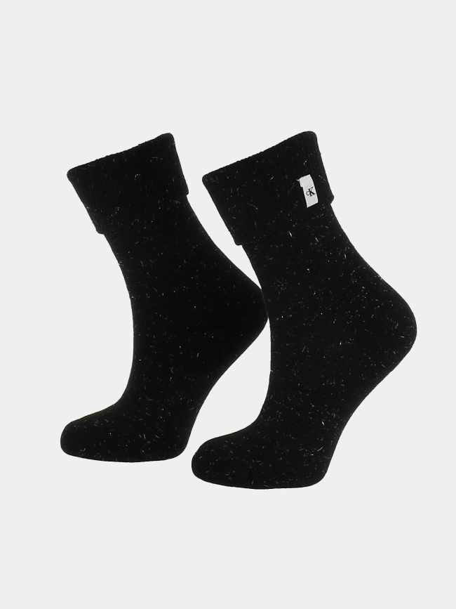 Paire de chaussettes hautes brillantes home noir femme - Calvin Klein