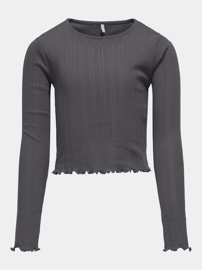 T-shirt à détails ondulés kogcarlotta gris fille - Only