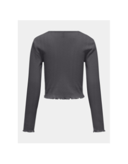 T-shirt à détails ondulés kogcarlotta gris fille - Only