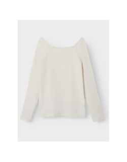 T-shirt slim côtelé à manches longues nkfotilia blanc fille - Name It