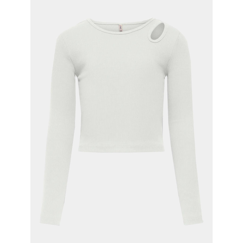 Top à manches longues côtelé kognessa blanc fille - Only