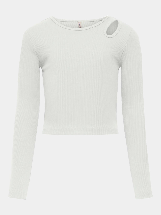 Top à manches longues côtelé kognessa blanc fille - Only