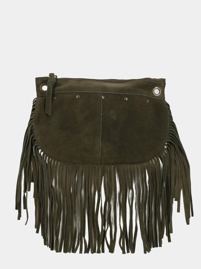 Sac bandoulière pc juliet fringes kaki femme - Pieces
