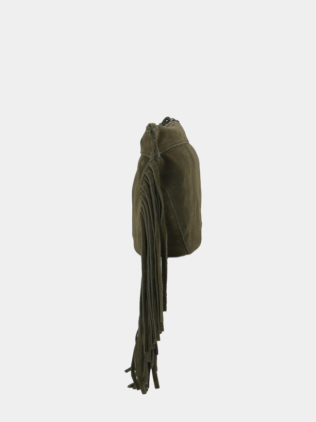 Sac bandoulière pc juliet fringes kaki femme - Pieces