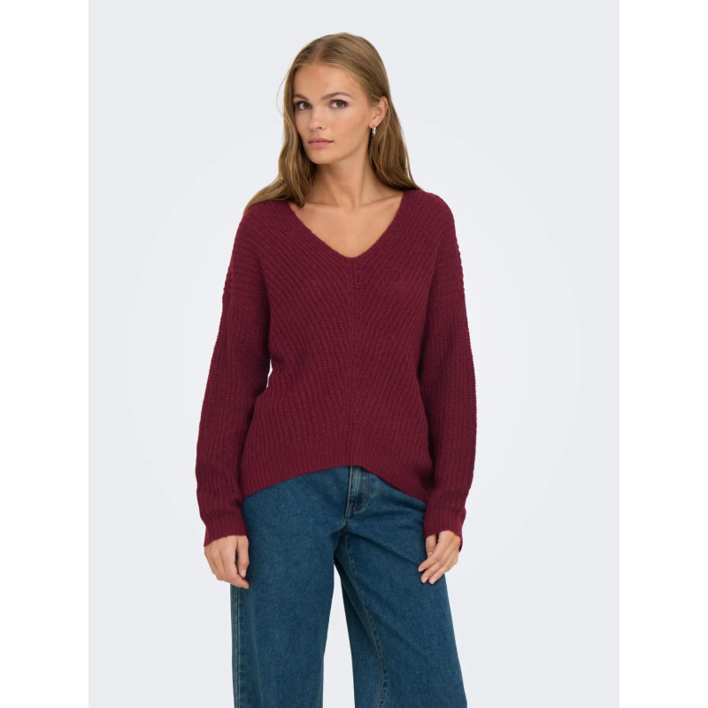Pull en maille new megan bordeaux femme - JDY