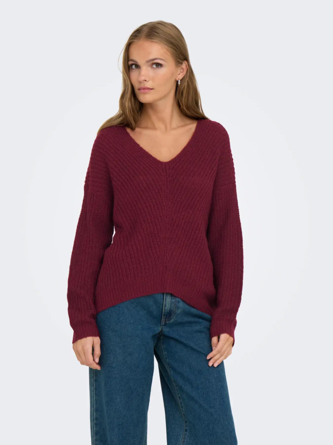 Pull en maille new megan bordeaux femme - JDY