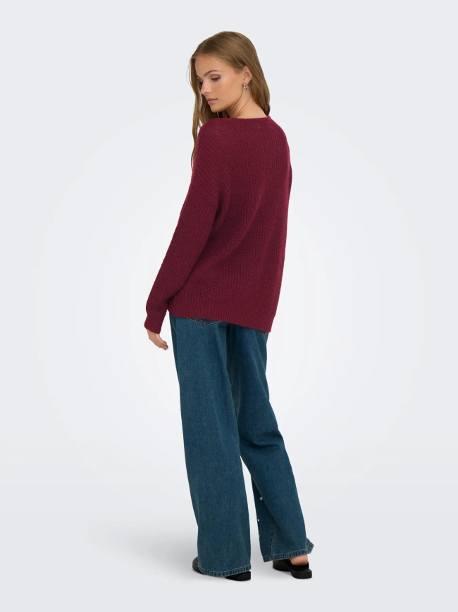Pull en maille new megan bordeaux femme - JDY