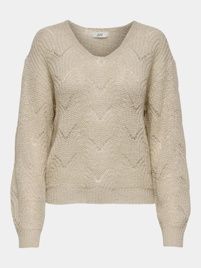Pull en maille brillant jdybadut beige femme - JDY