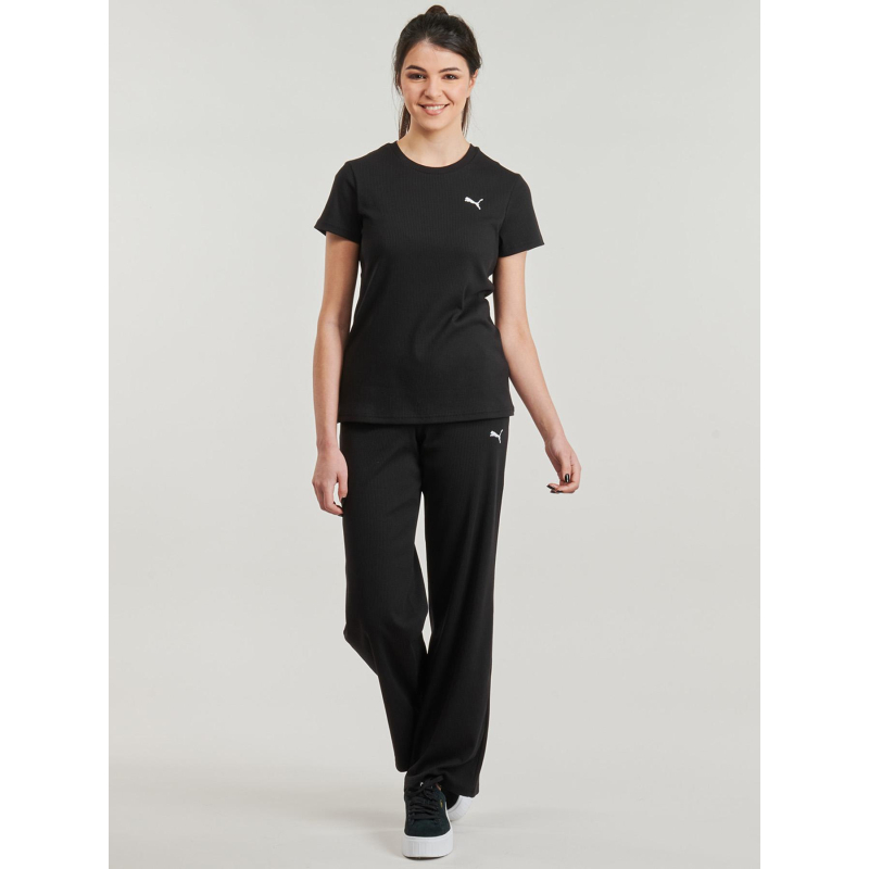 Pantalon jogging ess elevated taille haute noir femme - Puma