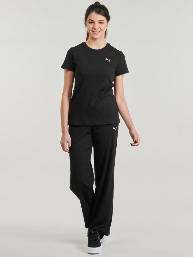 Pantalon jogging ess elevated taille haute noir femme - Puma