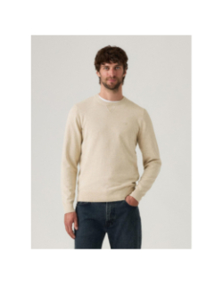 Pull fin uni logo beige homme - Levi's